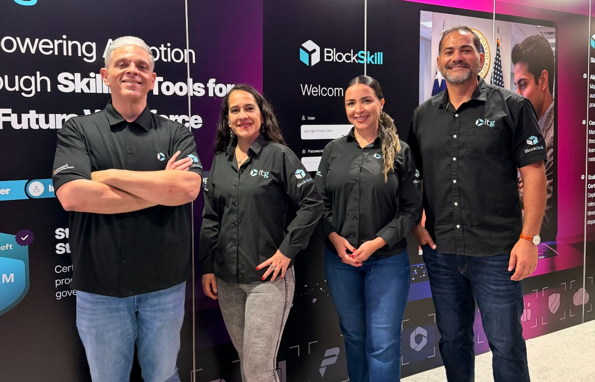 The ITG team at the Microsoft & BlockSkill booth